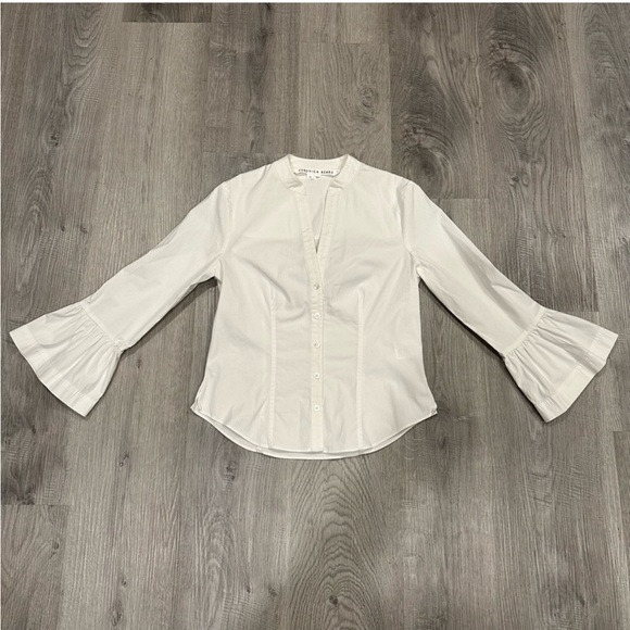 VERONICA BEARD Bab Flared-Cuff Button Down Shirt Blouse Size 00 - Picture 3 of 9
